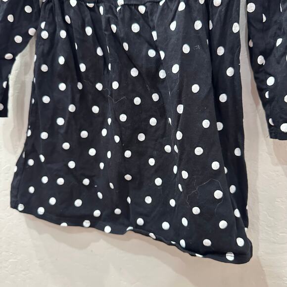 H&M Black & White Polka Dot Ruffle Long Sleeve Dress - Picture 4 of 6